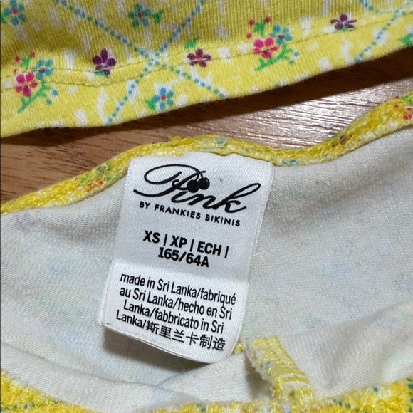 PINK Victoria's Secret by Frankies Bikinis Yellow Patterned Pajama Set - Picture 2 of 7